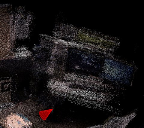 The corresponding scanned point cloud